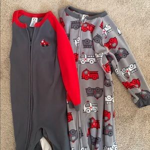 2-pack fleece zip up pajamas